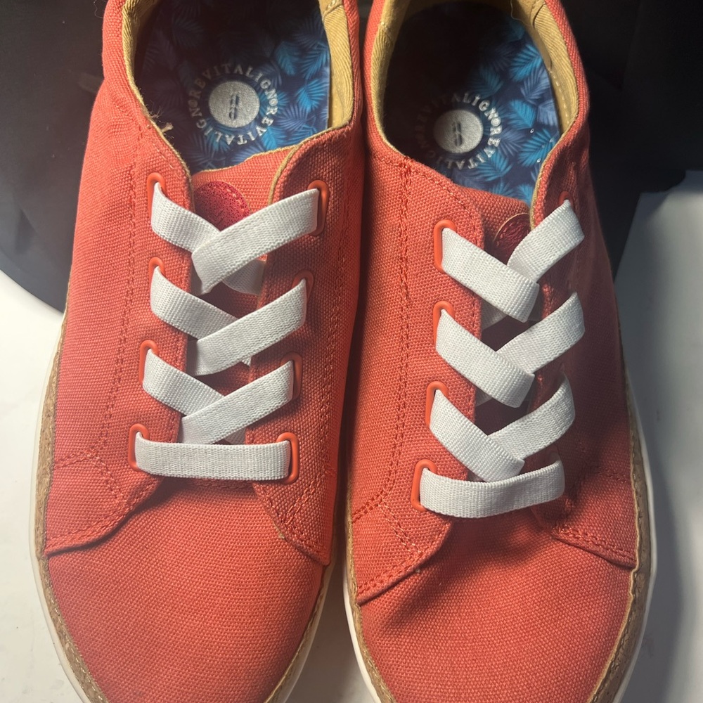 REVITALIGN Coral Sneakers with White Laces